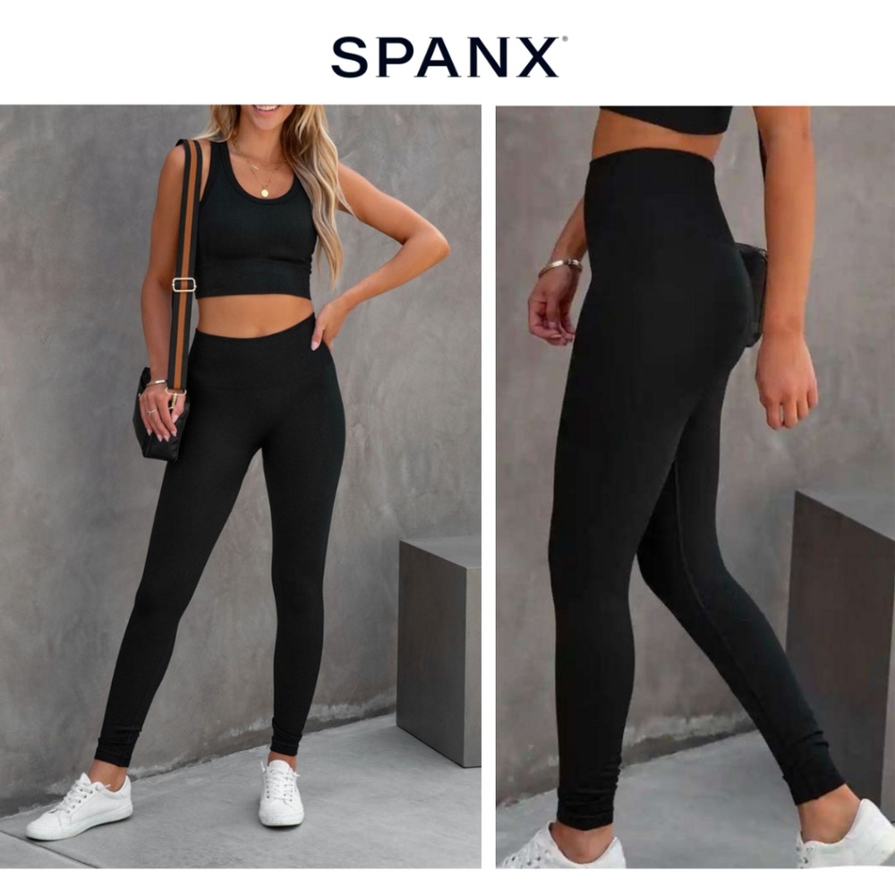 SPANX Seamless Sculpt Chevron Ribbed Leggings